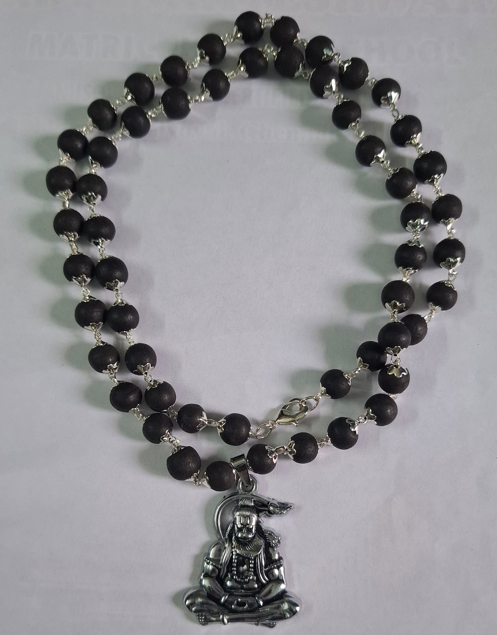 KARUNGALI SILVER CAP MALAI WITH  YOGA HANUMANDOLOR